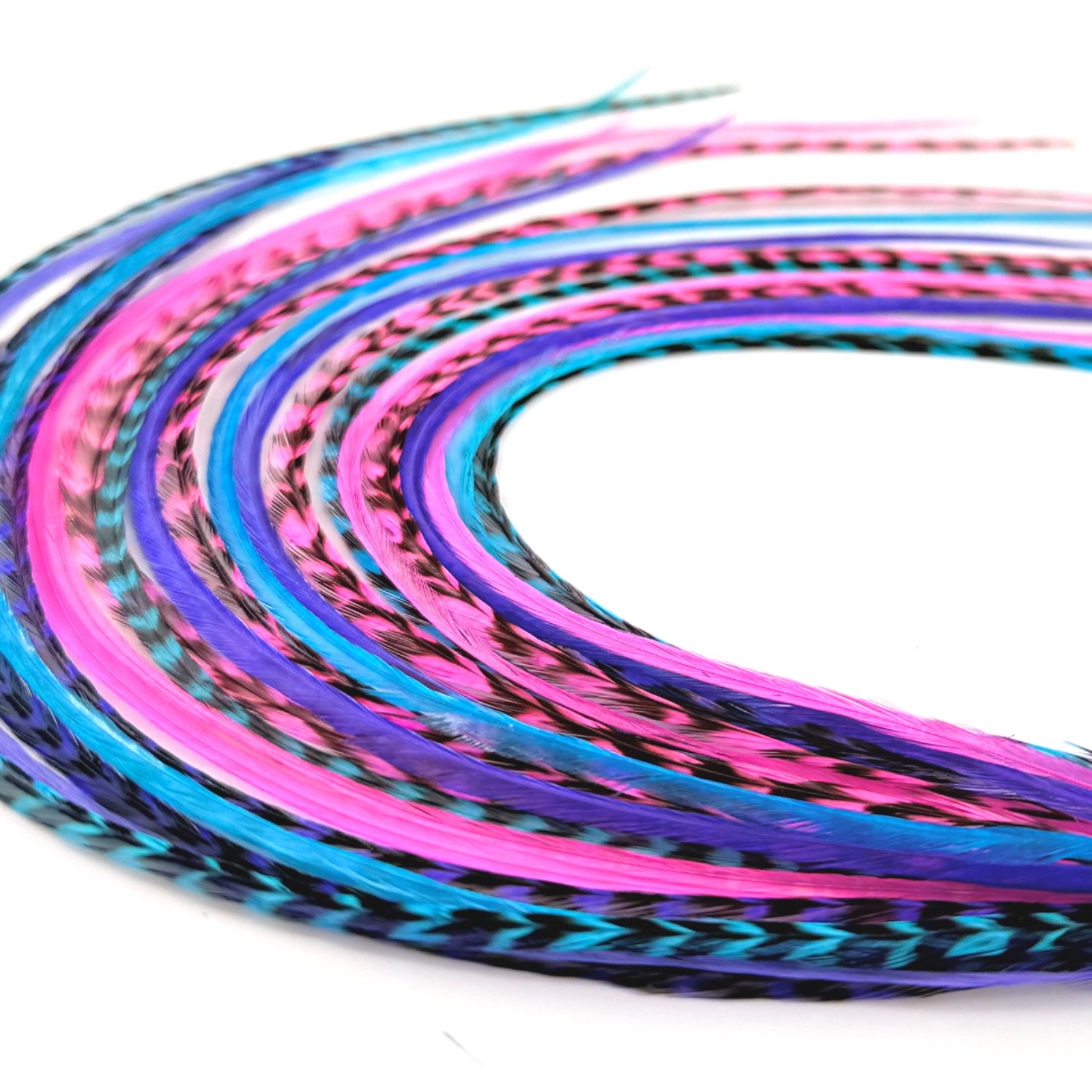 21 pcs. Feather Hair Extensions 10″-14″ + DIY Kit, Whiting Farms-Color of Choice