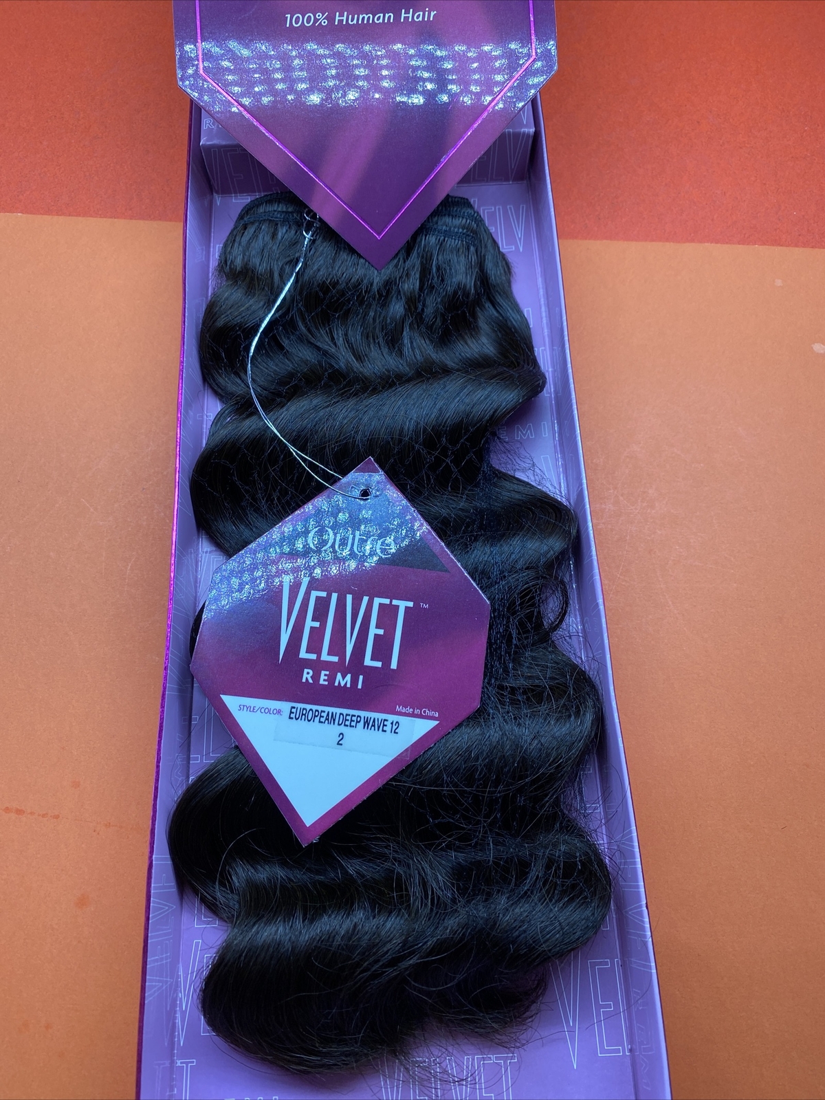 VELVET REMI_100%_human_hair_EUROPEAN_DEEP_WEAVE_EXTENSION_12″_#2
