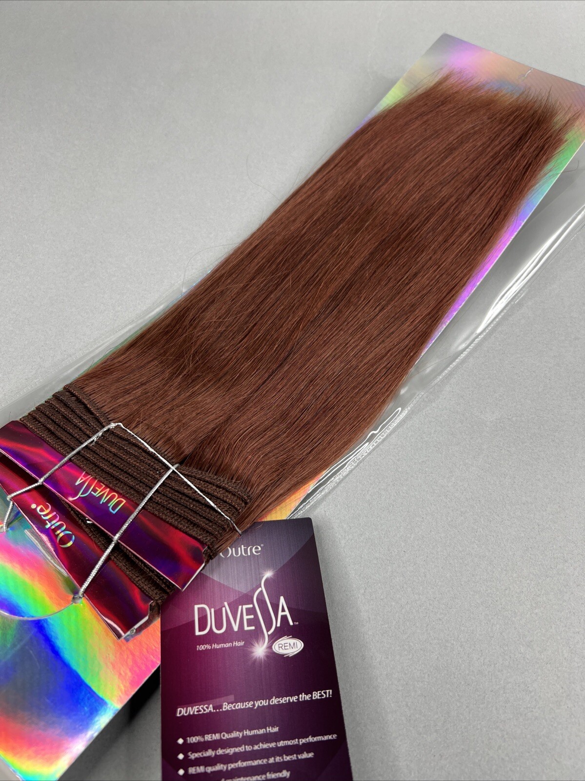10” Yaki Straight #33 Auburn Duvessa Remi 100% Human Hair Track Extensions