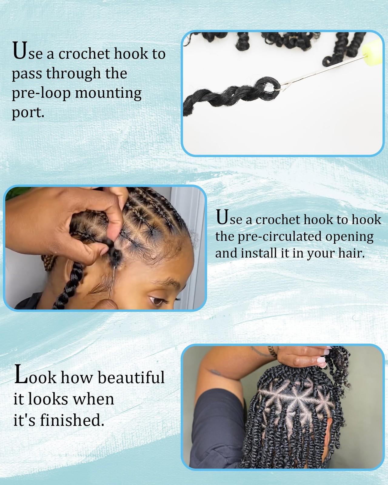 Pre-looped Passion Twist Crochet Hair Extensions,Crochet Braids for & :Pre-Tw…