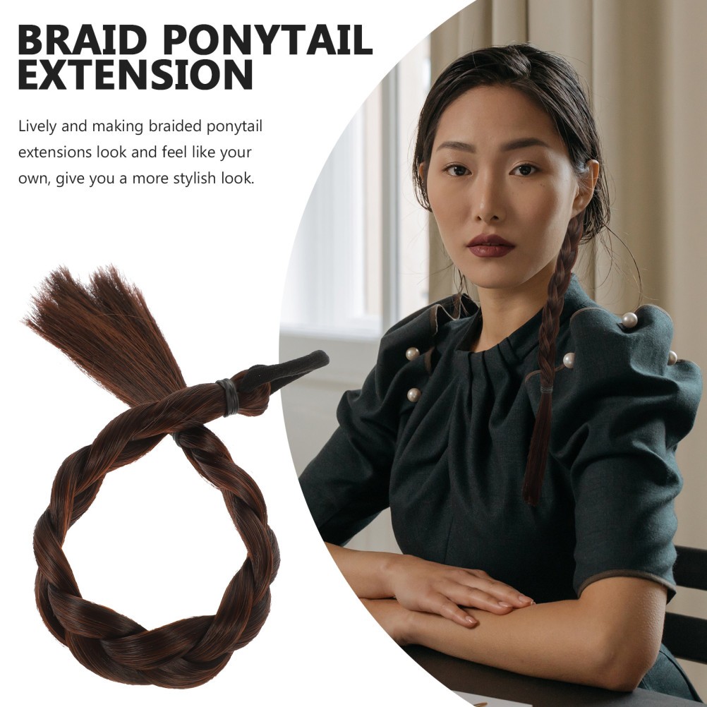 Synthetic Long Straight Hair Extensions Ponytail Braided Ponytail Extension