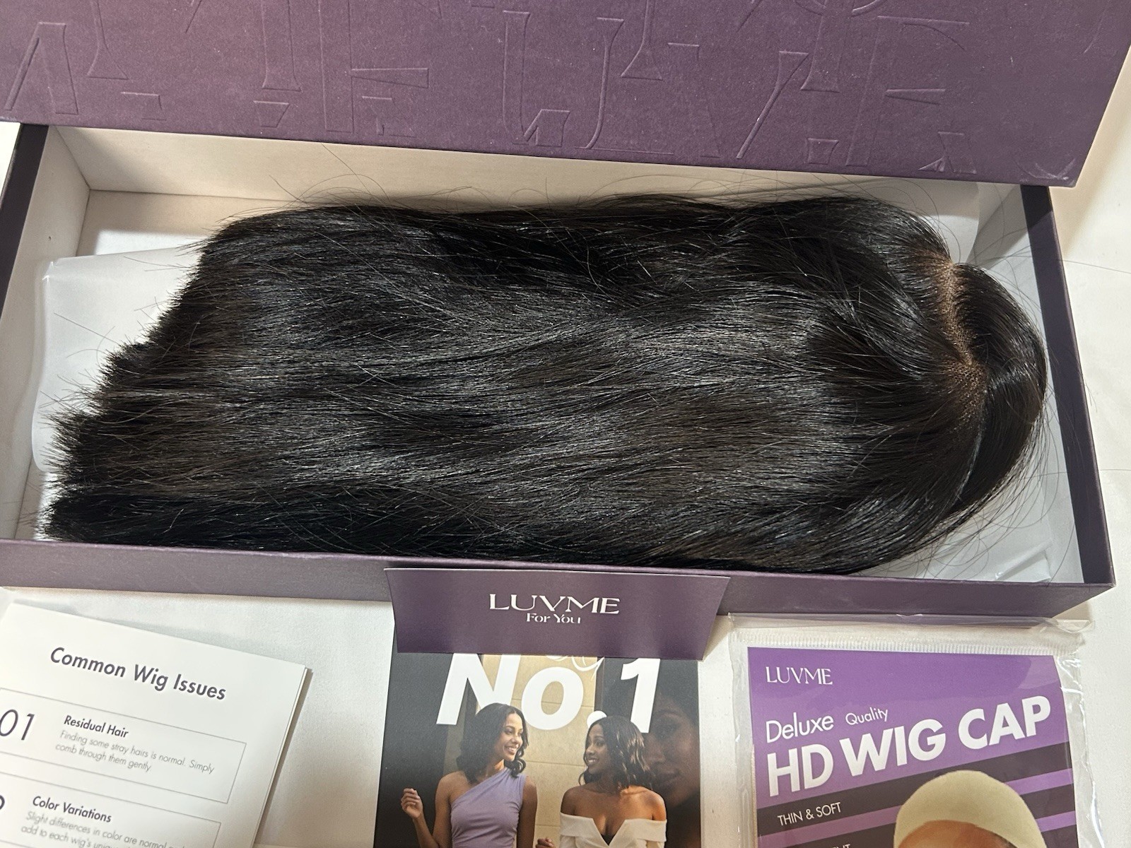 Luvme Human Hair Lace Wig – Natural Black – Side Part Blunt Bob