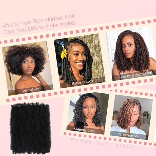 Afro Kinkys Bulk Hair for Twist Braiding, 99J Red 12 Inch 1 pack 99j burgundy