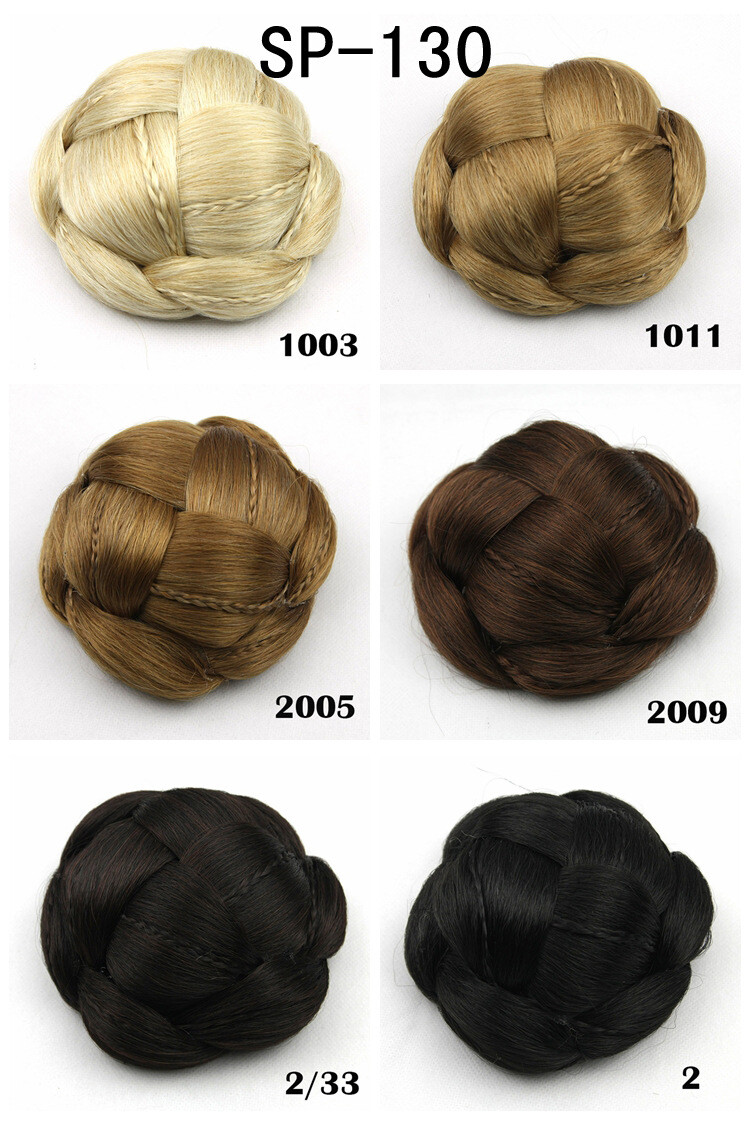 Braids Bun Chignon for Women Brides Clip in Hairpiece Princess Hair Bun Wig Updo
