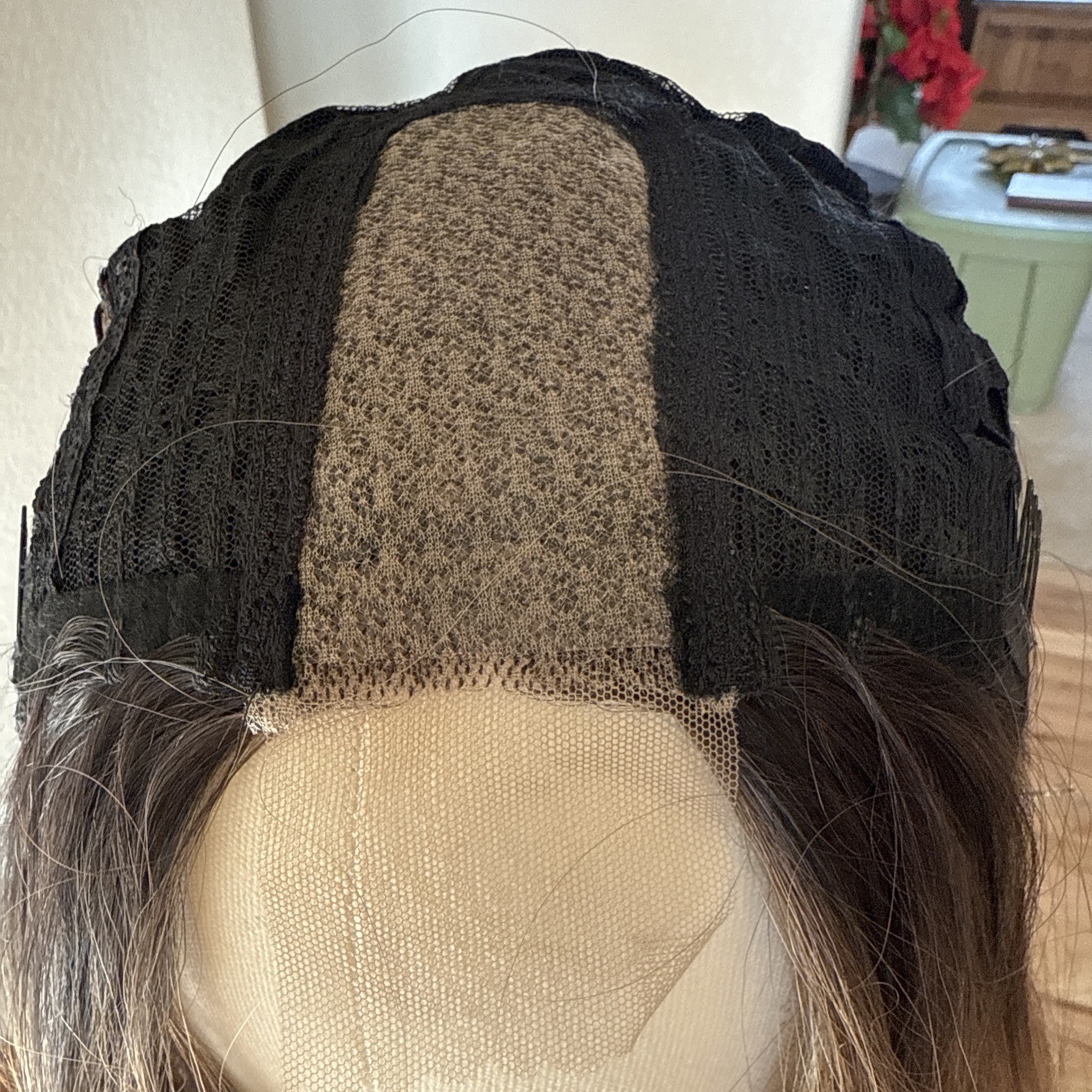 New Trend Wigs 33” Rooted Med Brown With Light Tips Highlights 60