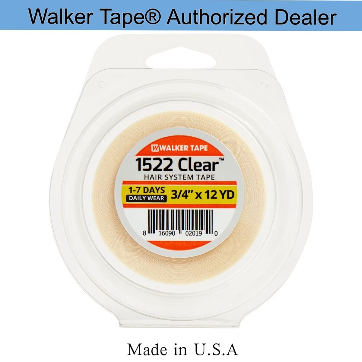 Walker 3/4″ x 12Yards 1522 Clear Tape, Daily Wear Hair System Tape Roll