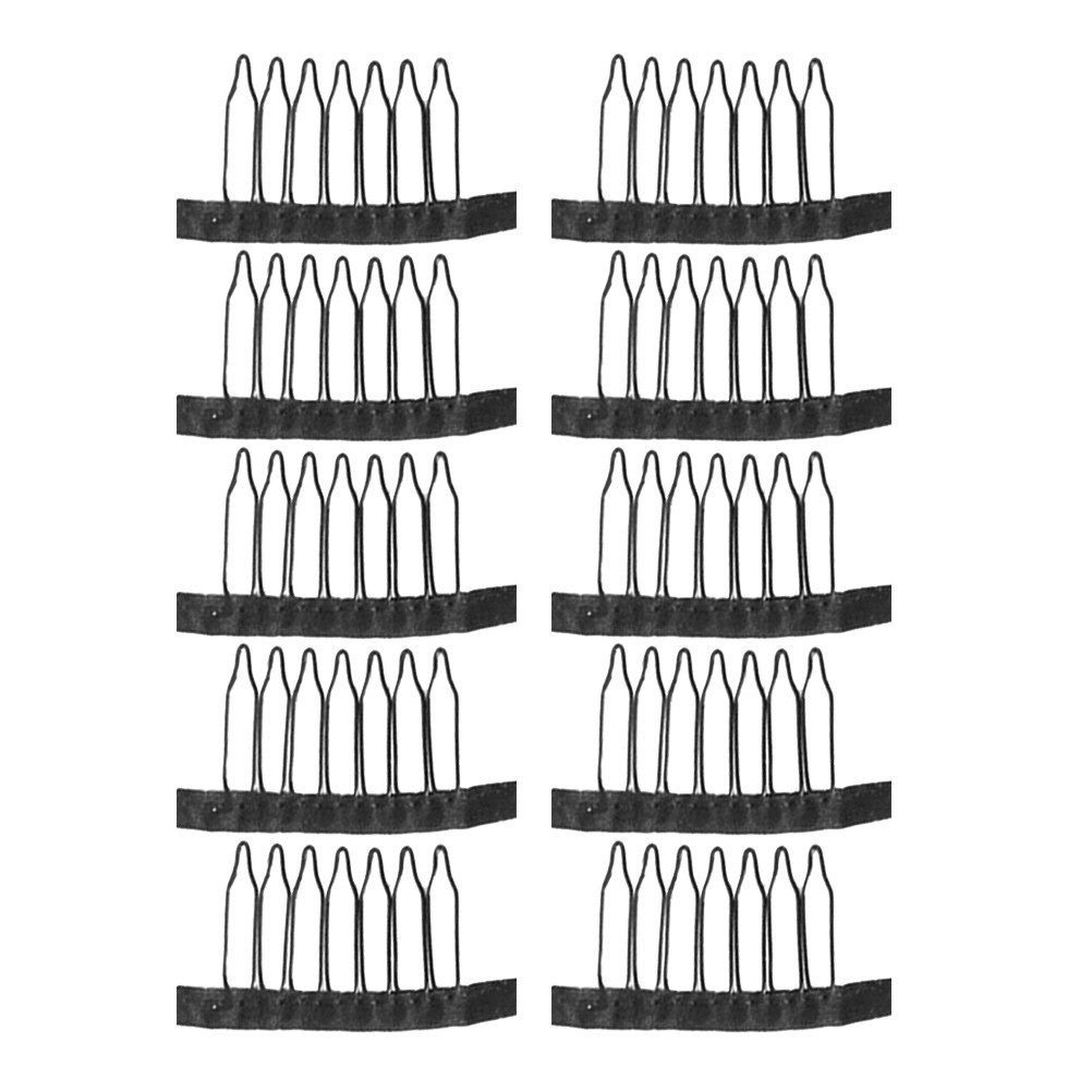 10Pcs Black Durable Wig Net Clips with Steel Teeth for Cap Fixing