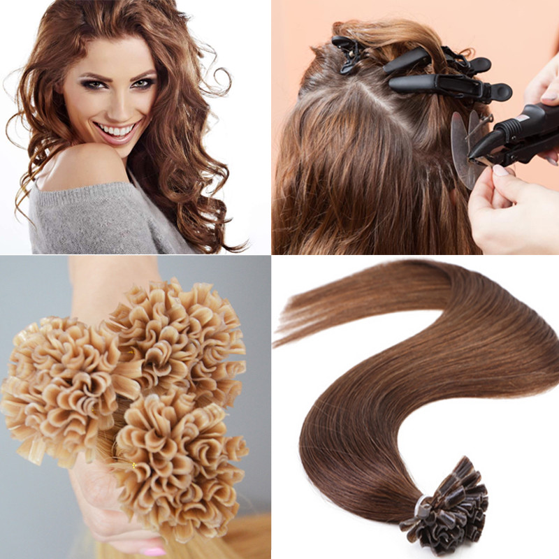Invisible 200S Fusion Glue Nail U Tip 100% Real Remy Human Hair Extenisons US207