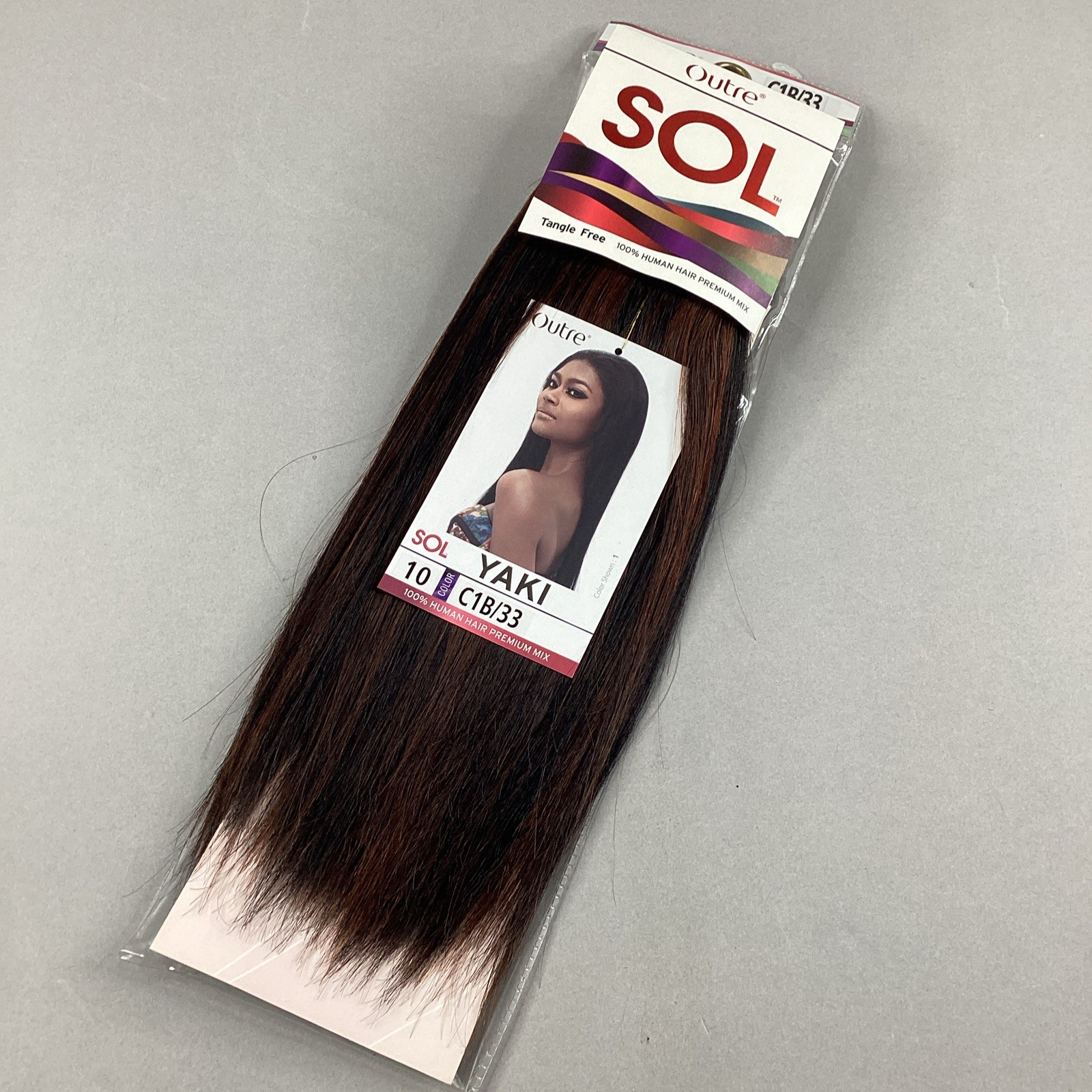 10″ SOL Straight Color #C1B/33 Auburn Blended Hair Extensions Track by Outre
