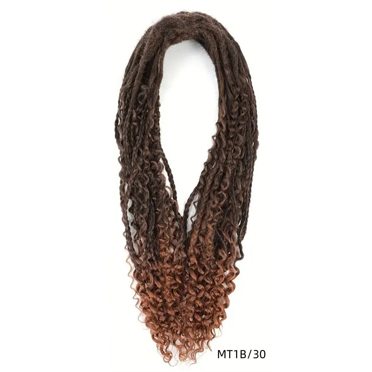 24″ Boho Braids Double Ended Dreadlocks Extension Curly Box Braids Locs DE Dread