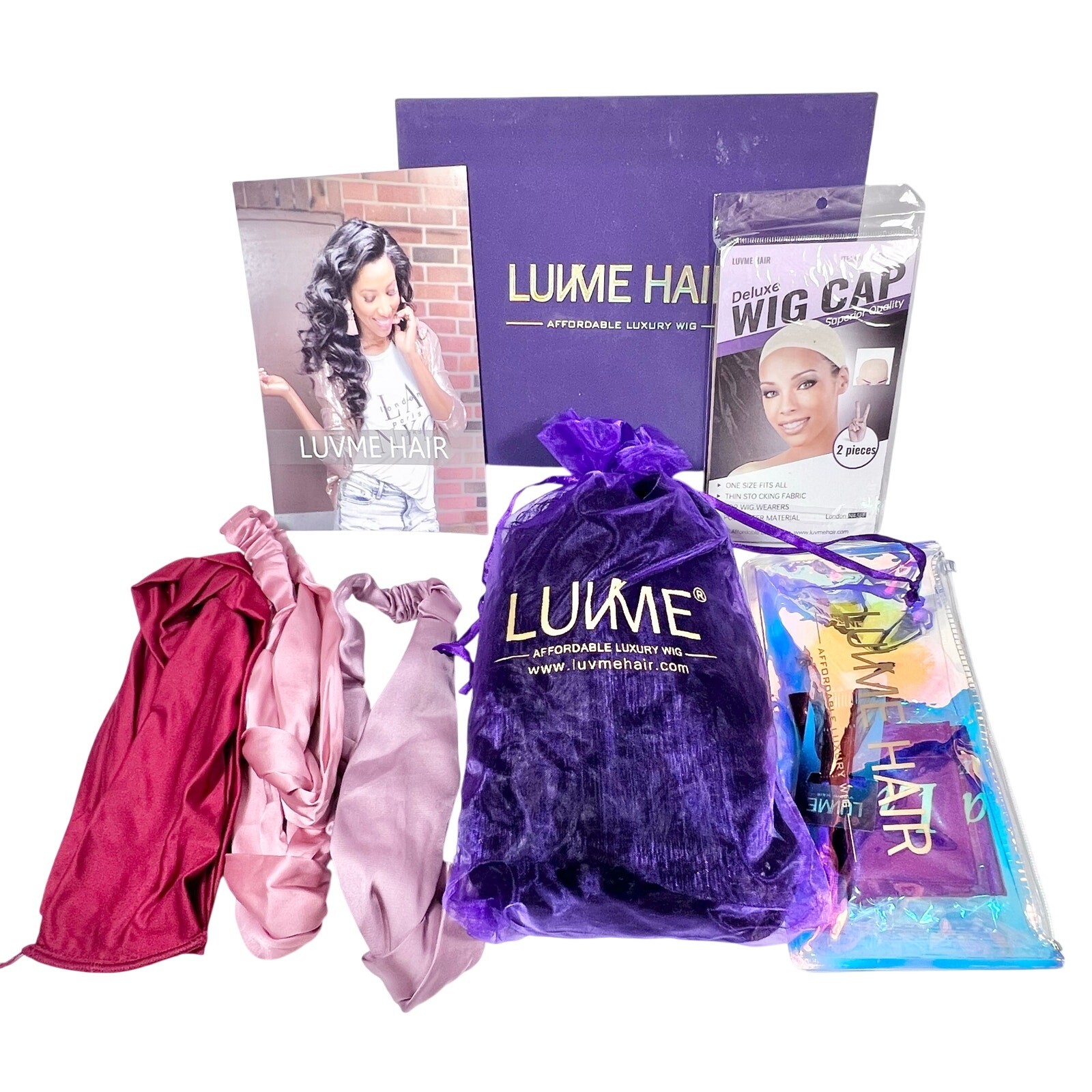 Luvme Hair Short Curly Human Hair Wig Black with Accessories