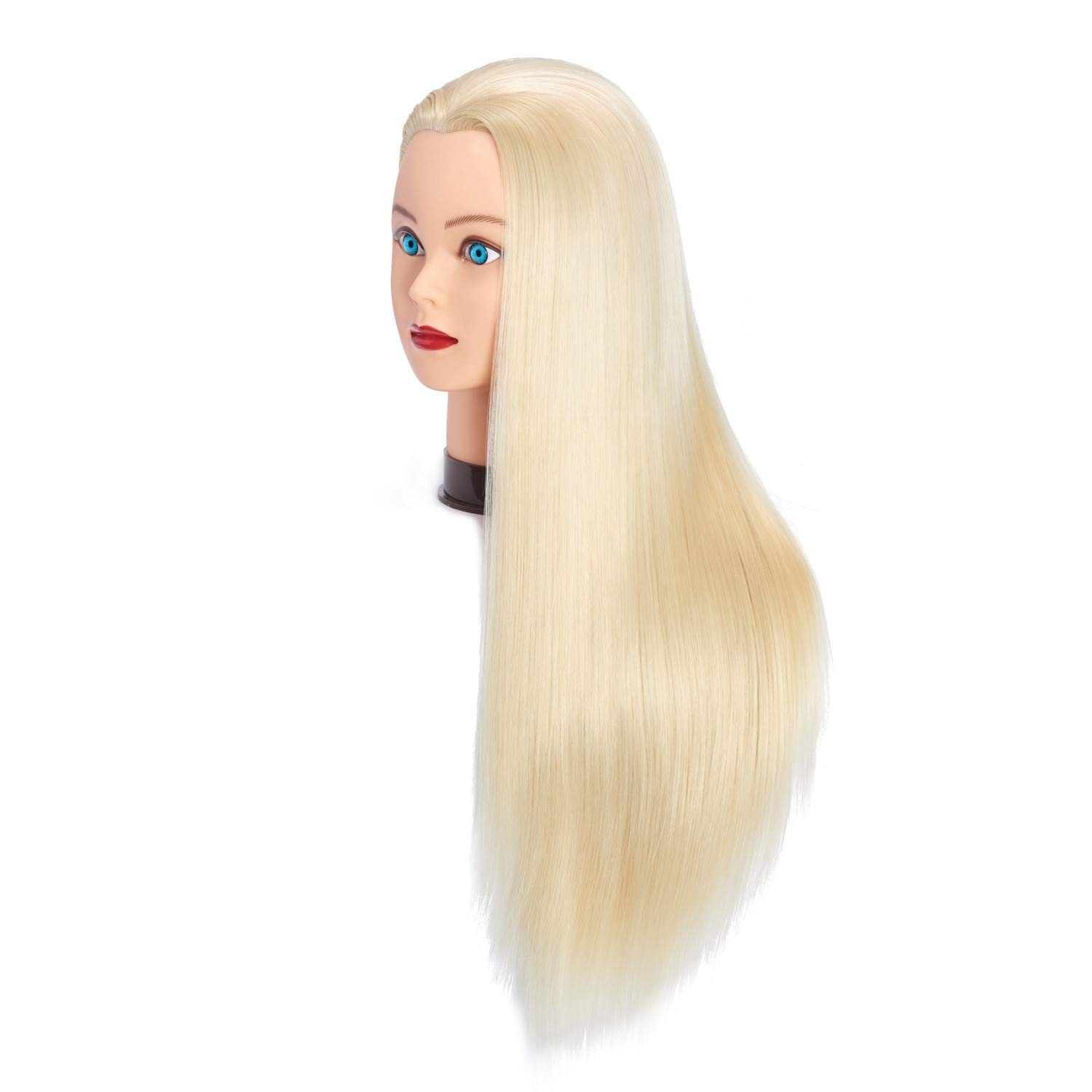 26″-28″ Long Hair Mannequin Head Synthetic Fiber Hair Hairdresser Practice St…