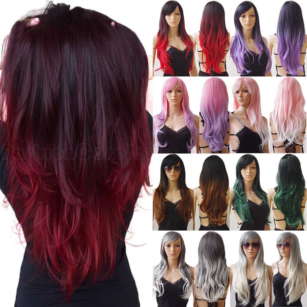 Fashion Cosplay Hair Wig Women Long Straight Curly Party Anime Costume Full Wigs