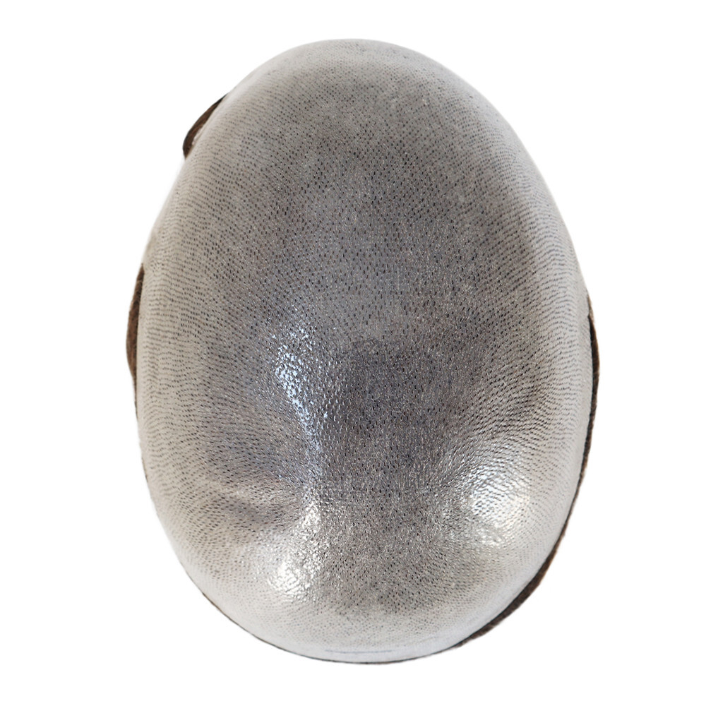 Mens Hair Replacement System Thin Skin Toupee Hairpiece BIO Human Hair #7ASH