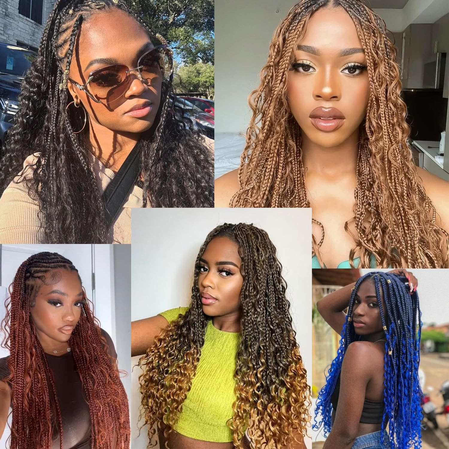 Goddess Box Braids Crochet Hair 8 Packs Pre-looped Boho Box Braids Braiding H…