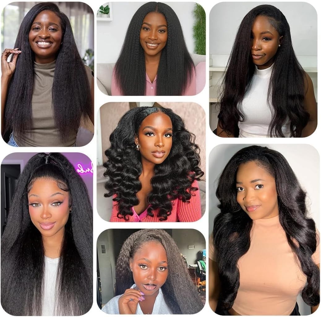 18-22″ Human Hair Kinky Straight 3x Bundles Yaki Straight 12A 100% Unprocessed