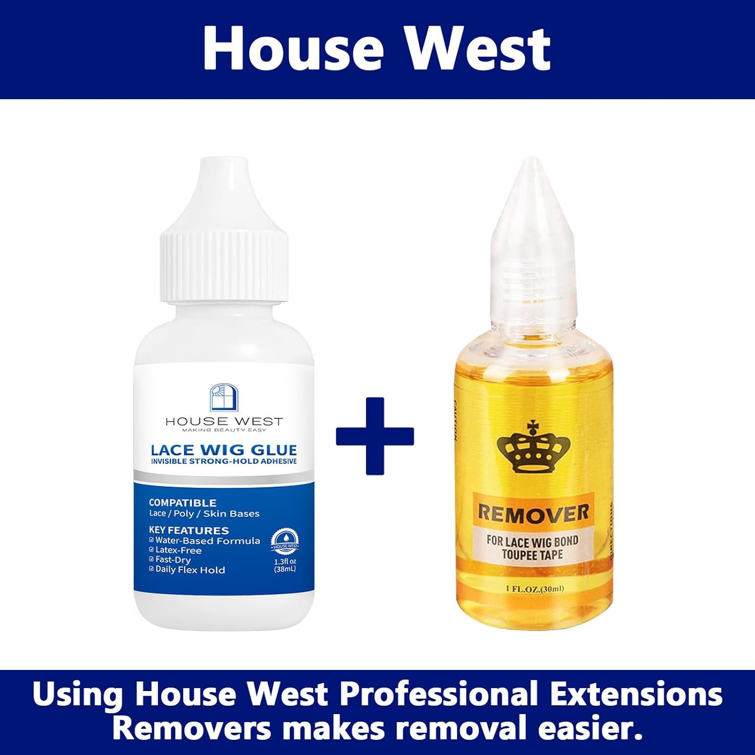 Lace Wig Glue – Waterproof & Invisible Bonding Adhesive, 1.3 Oz (38Ml) Strong Ho