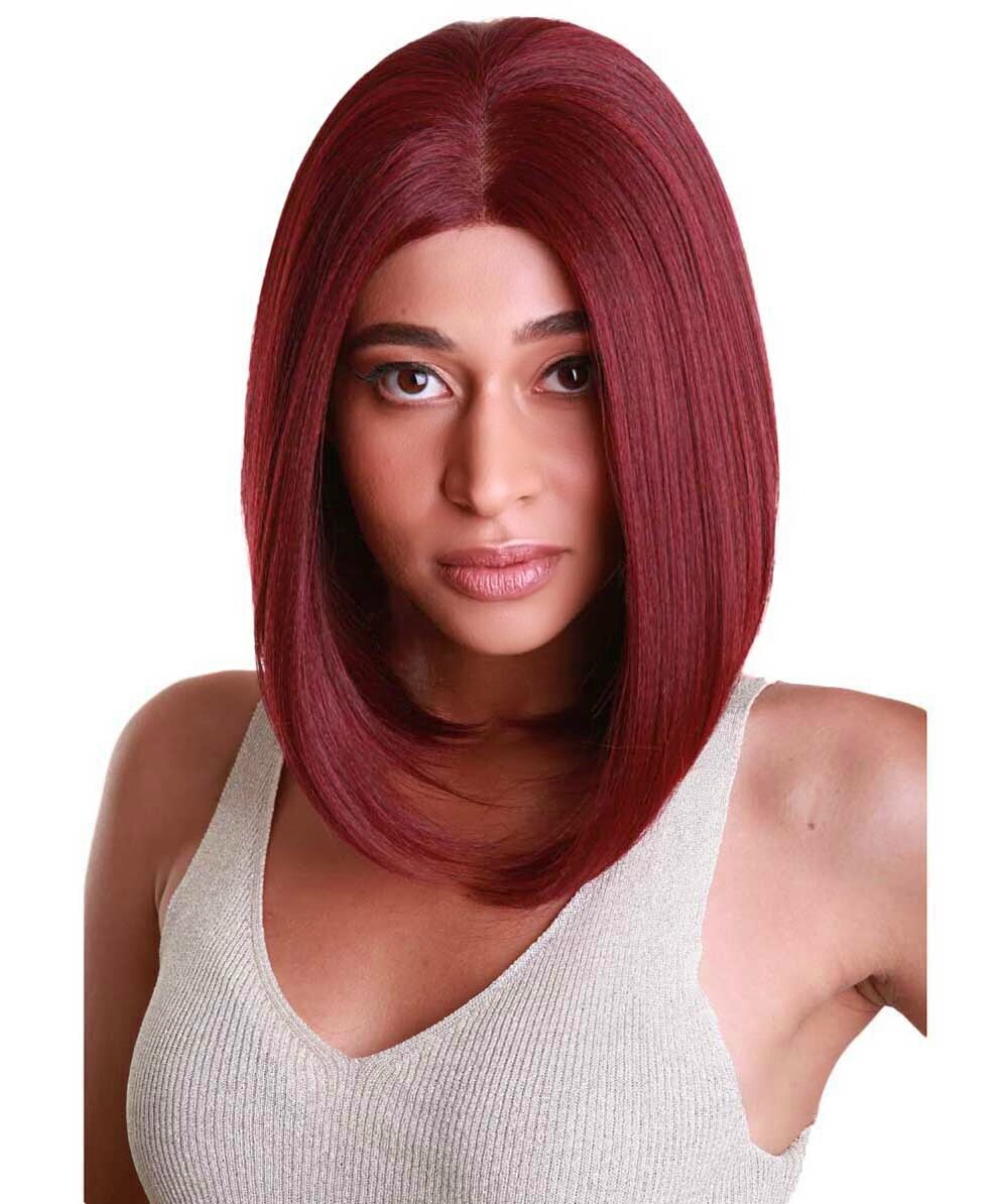 Keda Straight 9.5″ Long 4X4 Hand-Tied Lace Front Wig, Good Heat Resistant Fiber