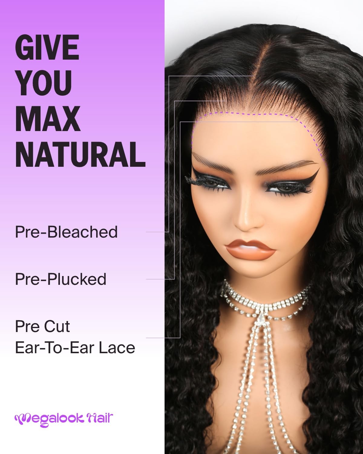 Megalook Hair 13X6 Deep Wave Lace Front Wigs Human Hair Glueless Wear And Go