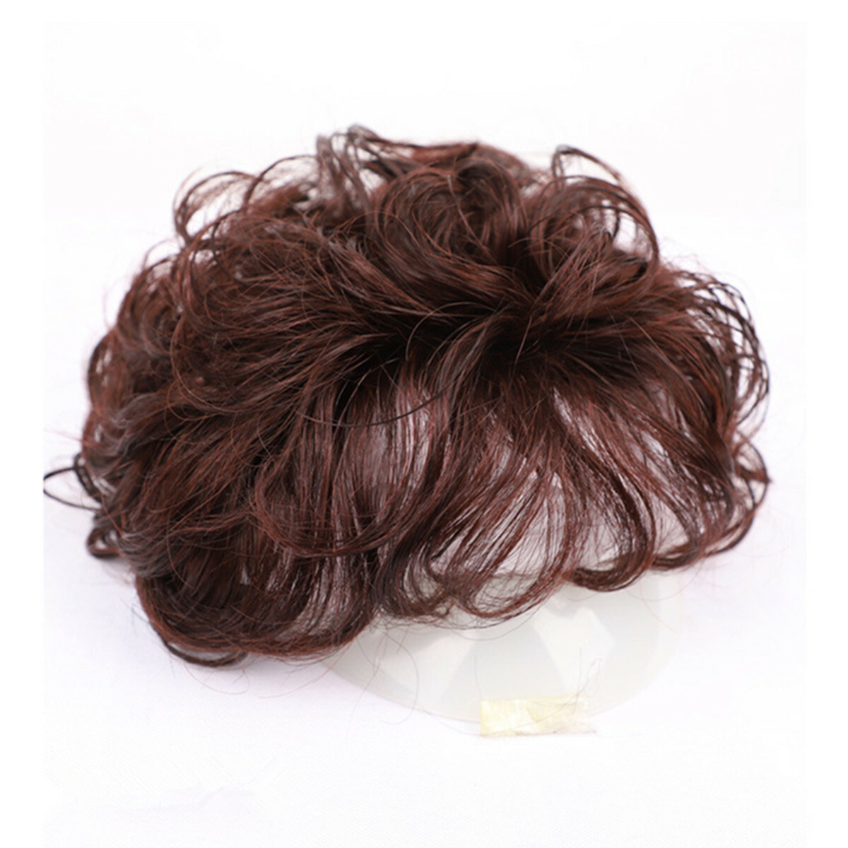 100% Human Hair Wig Natural Curly Hairpiece Topper Top Clip Short Wigs for Women