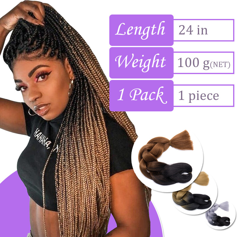 Crochet Box Braiding Long Jumbo Braid Hair Extensions Rainbow Festival Braided
