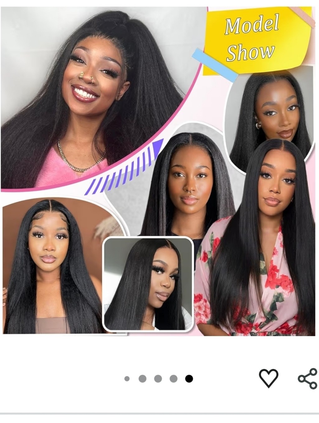 Yaki Straight Hair Bundles Pure Protein Fiber 6 Bundles, 30 Inches