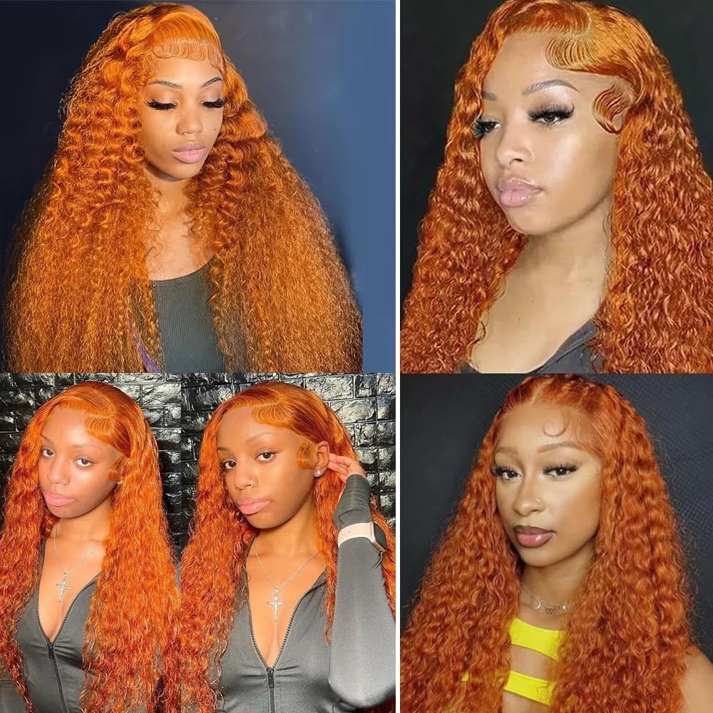 28 30 32 Inch Wuvusnm 350 Human Hair Bundles Ginger Deep Wave Bundles Orange