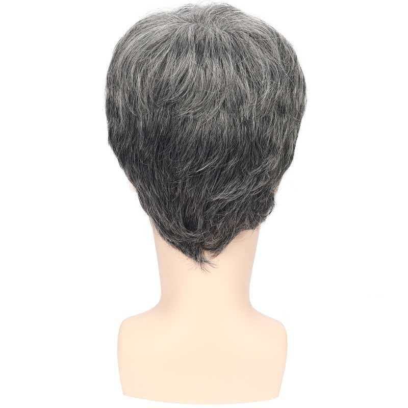 6in Men’s Short Silver Gray Wig Full Cosplay Synthetic Heat Resistant Party