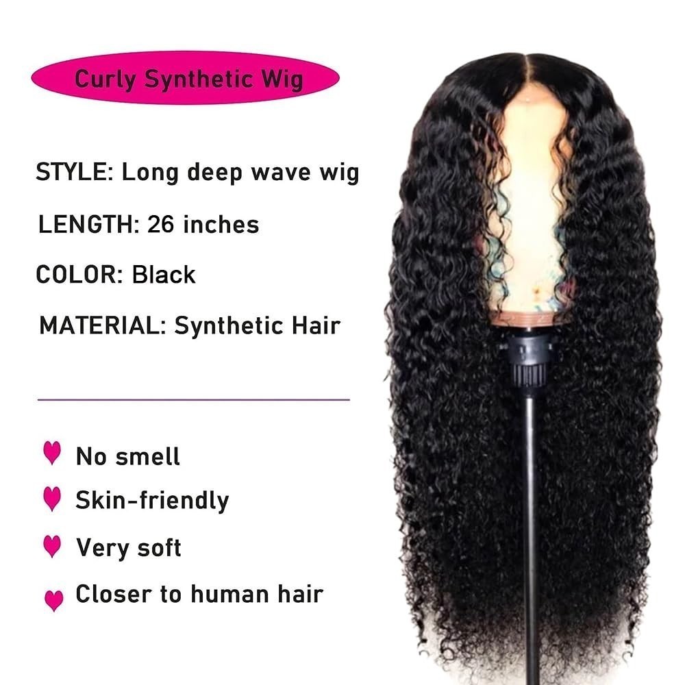 26″Wig Hair Lace Front Wig Womens Brazilian Human Long Curly Wavy Hair Wigs New