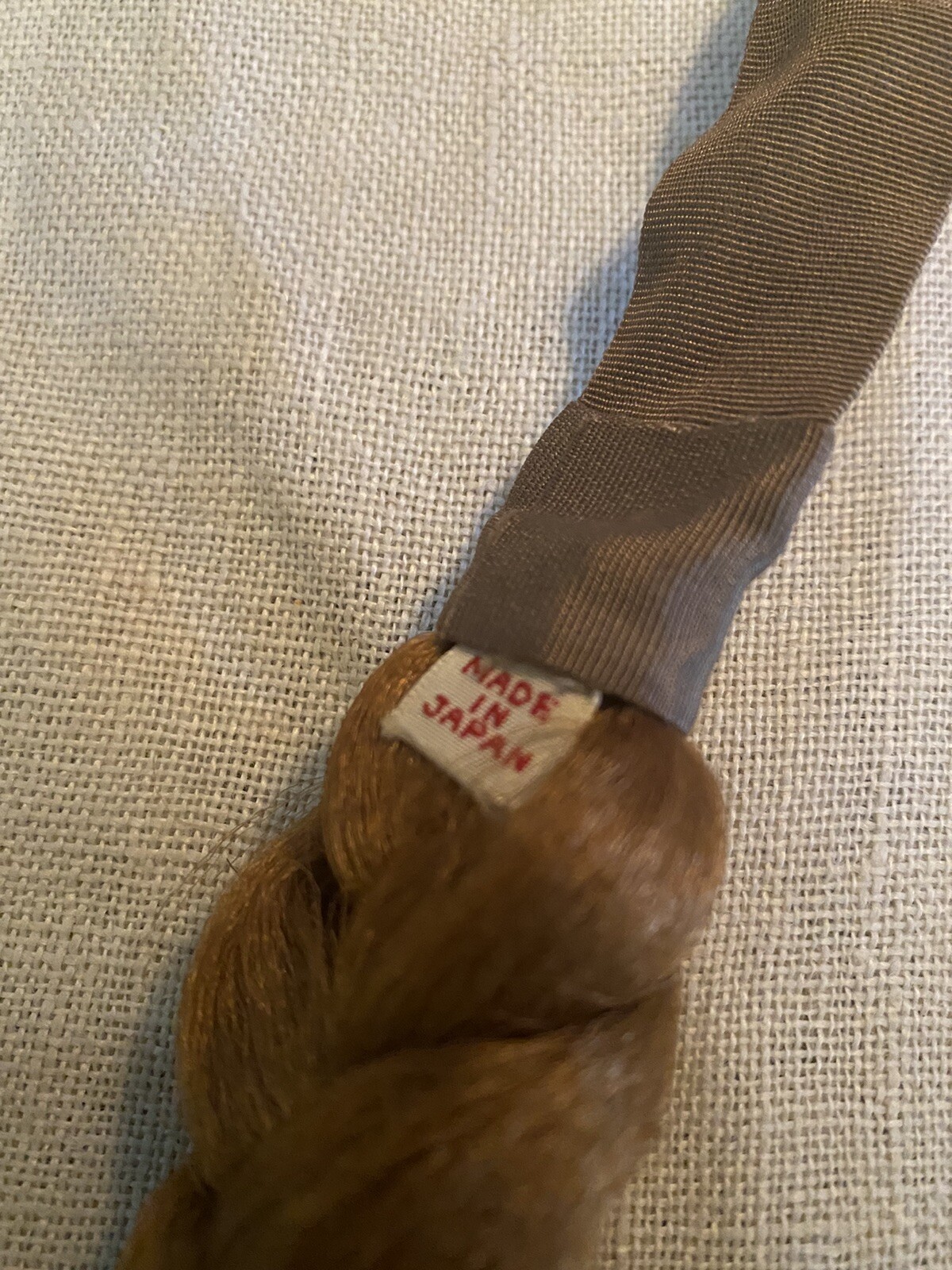 Antique/Vintage Hair Piece Ponytail 12” With Ribbon Ties Japan Headband Childs