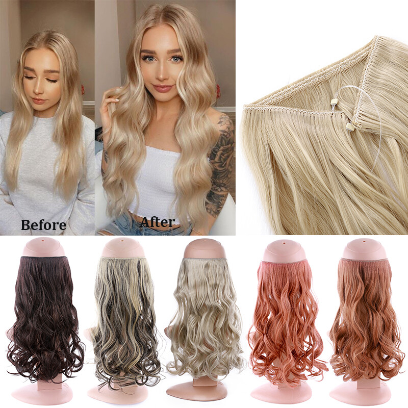 Hidden Invisible Wire In One Piece 100% Real As Human Hair Extensions Nano Rings