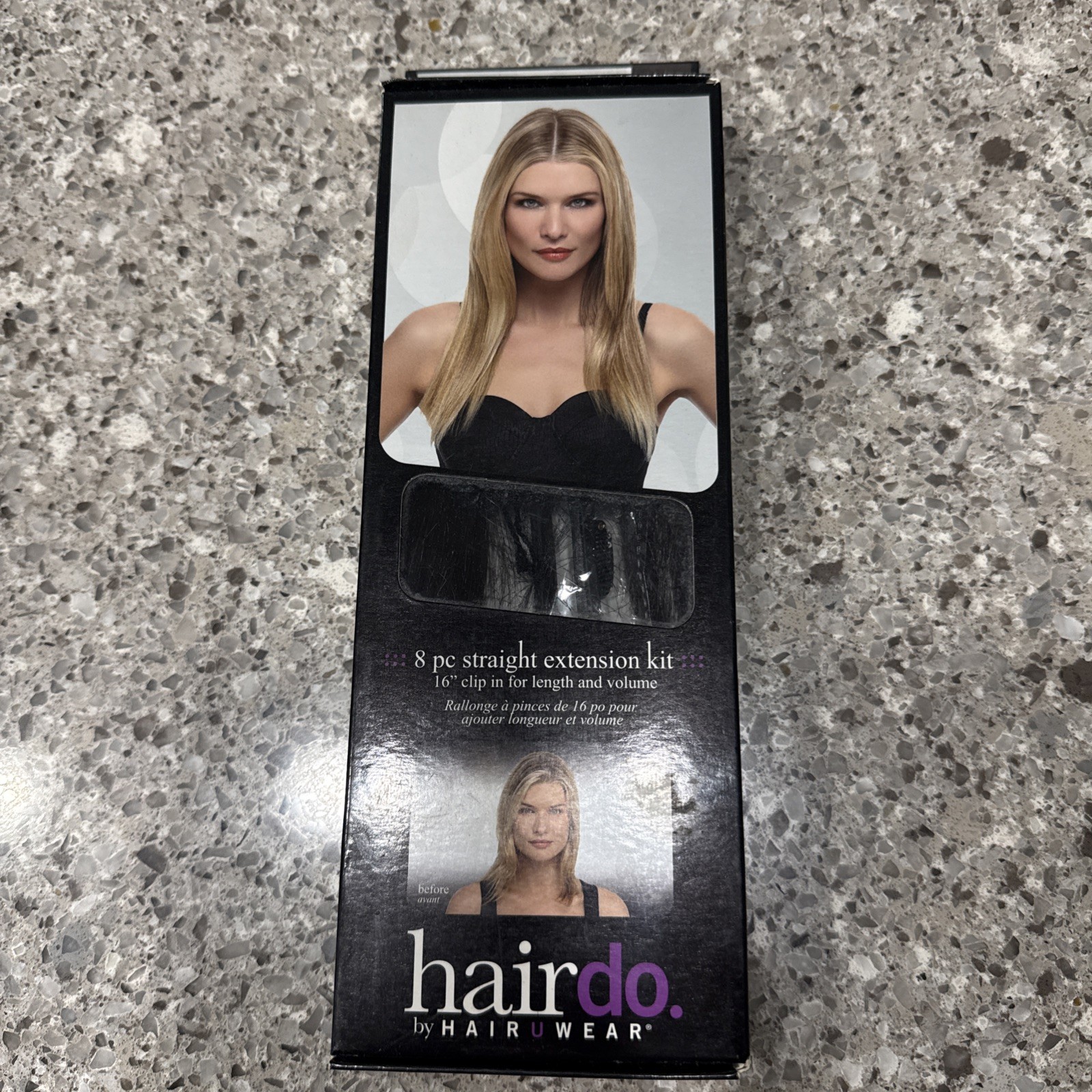 Hair Extension Kit 8 pc 16” Clip in Hairdo Hair U Wear Midnight Brown/Dark Brown