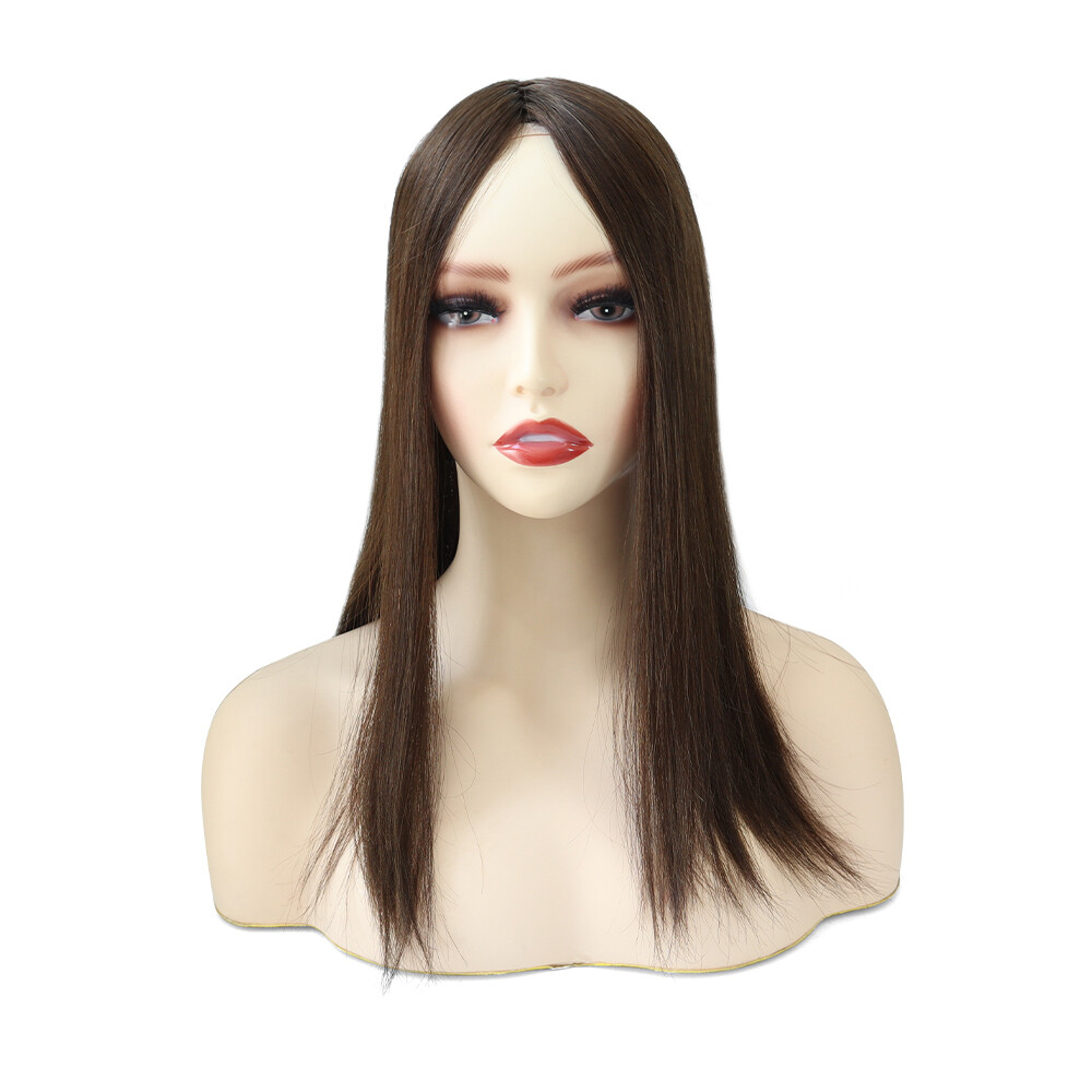 Women Human Hair Topper Top Pieces European Cuticle Remy Straight Hair TP04 16”