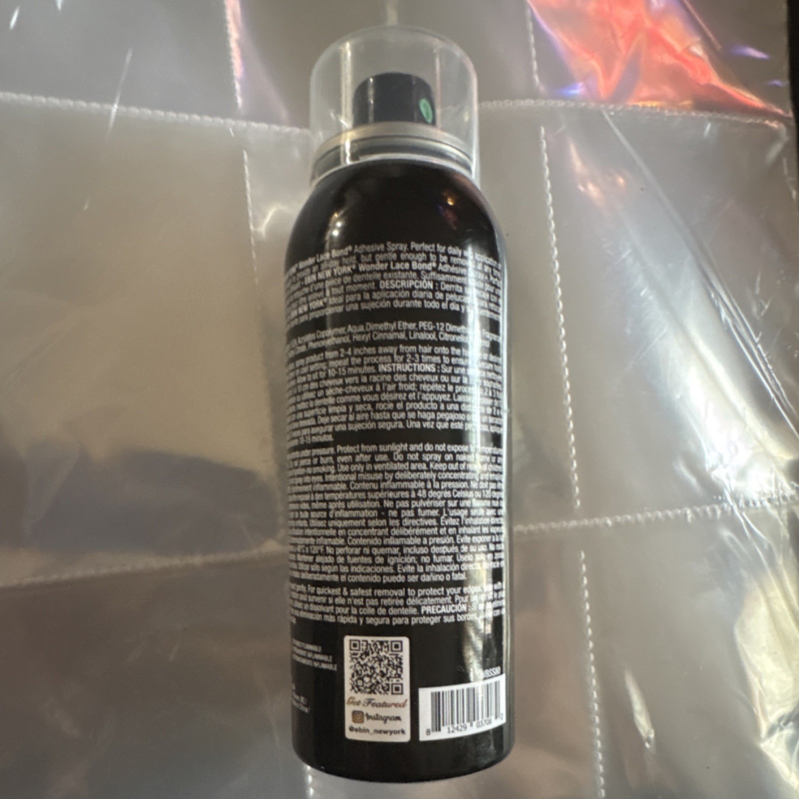 EBIN Wonder Lace Bond Adhesive Spray Fast Drying Sweat-Resistant 2.1 oz