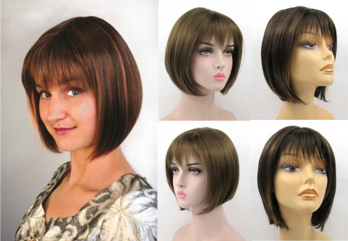 WOMENS SHORT CHIN-LENGTH STRAIGHT HAIR BOB STYLE WIG W/ WISPY BANGS JESSE