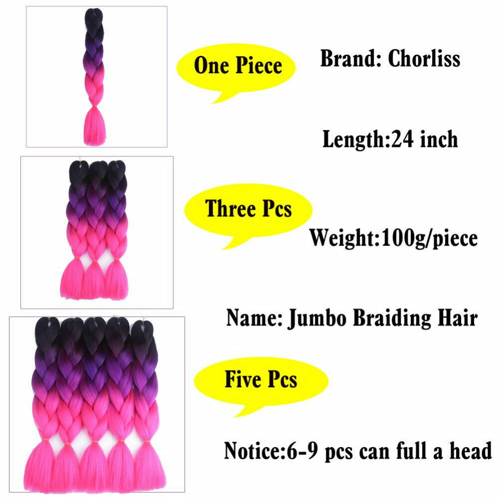 Box Braid Ultra Hair For Jumbo Braiding Extensions Crochet Ombre Kanekalons LC5