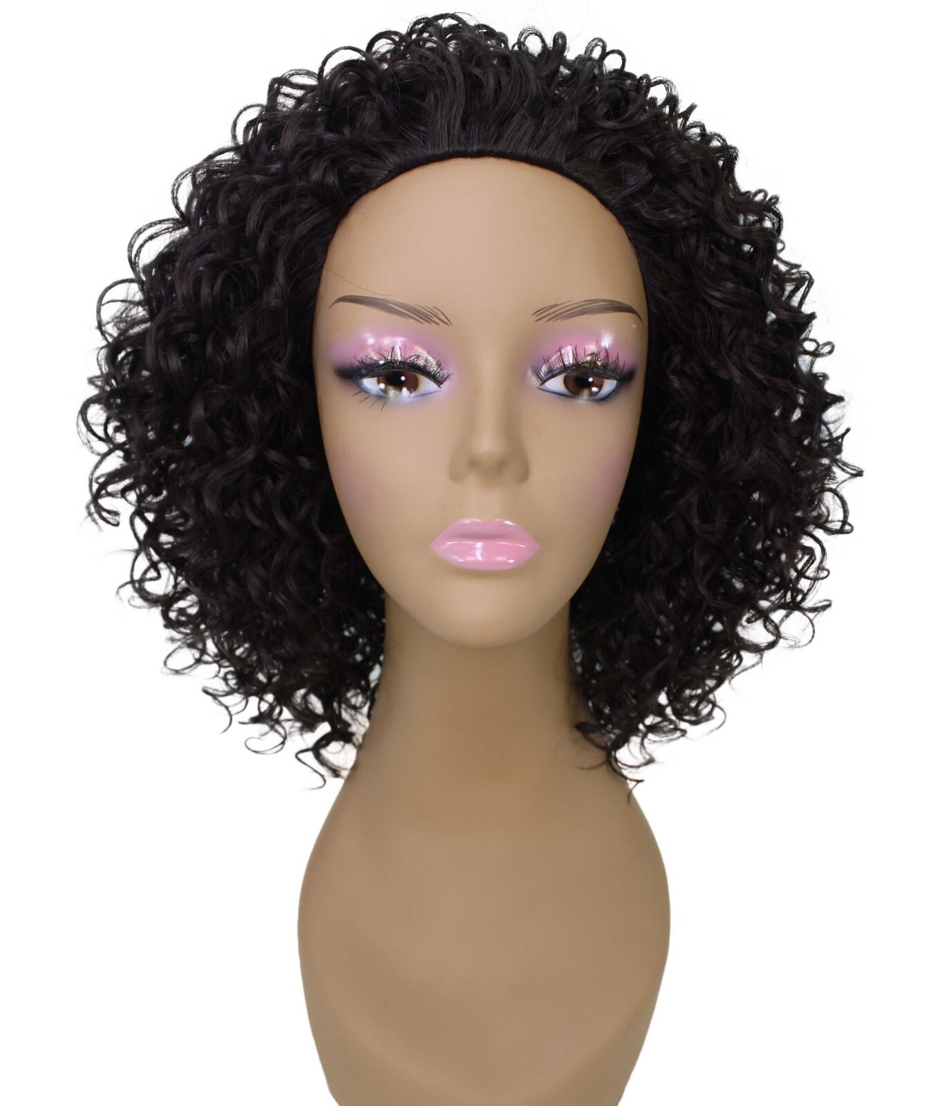 LUXLUXE Vale Curly Layered 13.5 in Long Half Wig No Lace Multiple Color,BH-0007