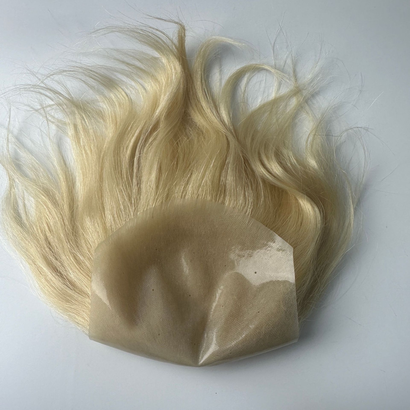 Mens Toupee Thin Pu Skin Hairpiece Virgin Human Hair System Replacement