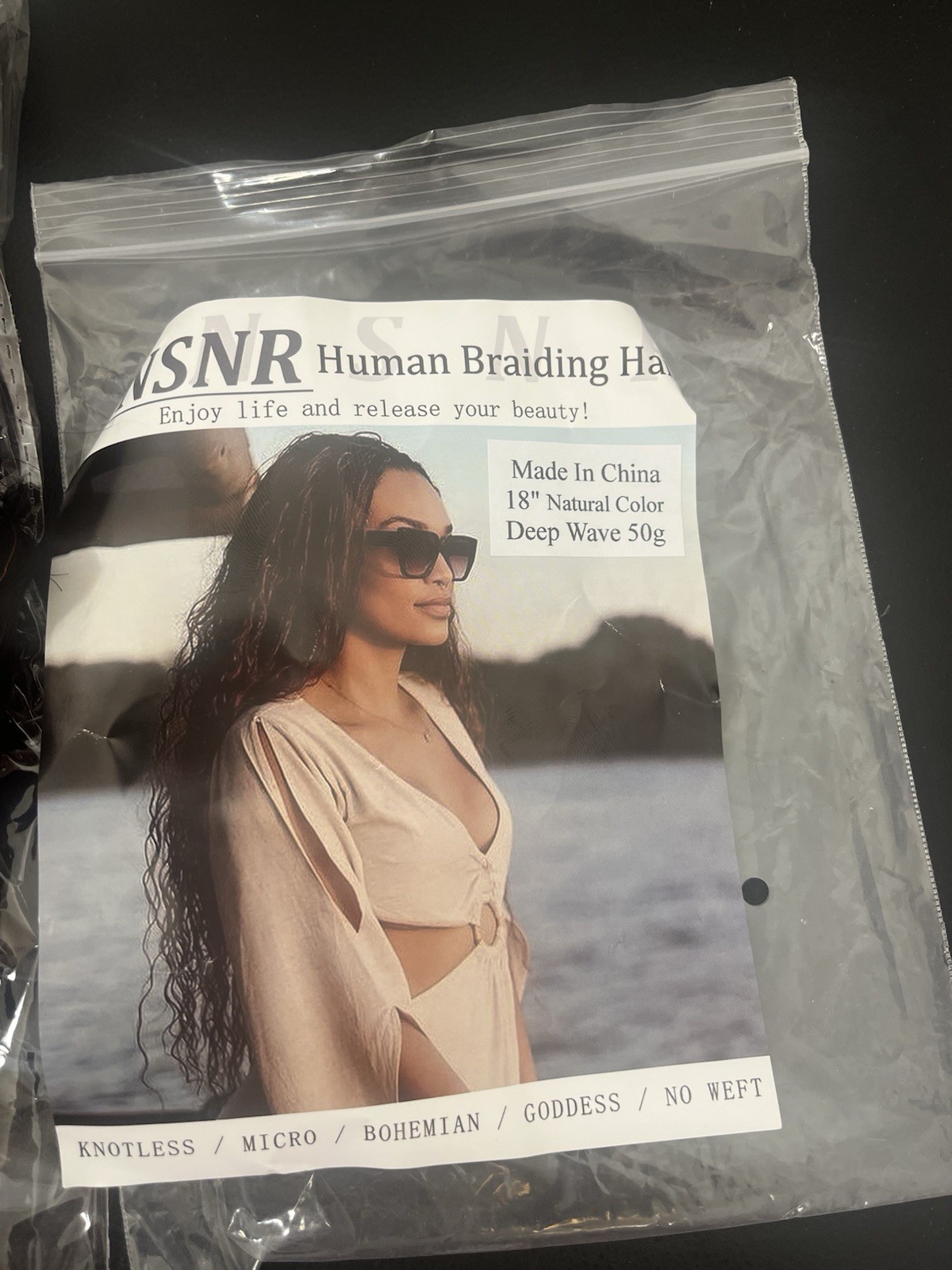 YNSNR 100% Human Braiding Hair 18″ INCH Natural Color Deep Wave 50g Grams