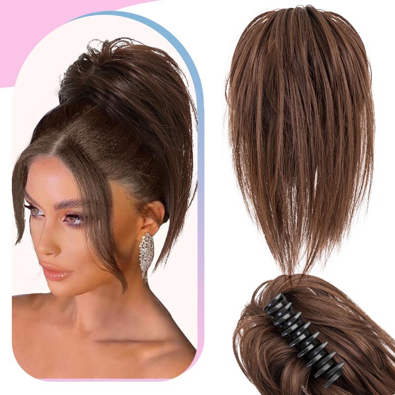 Bendable Short Ponytail Extensions High Fluffy Bun Curly Hairpiece Pony Tail GBP