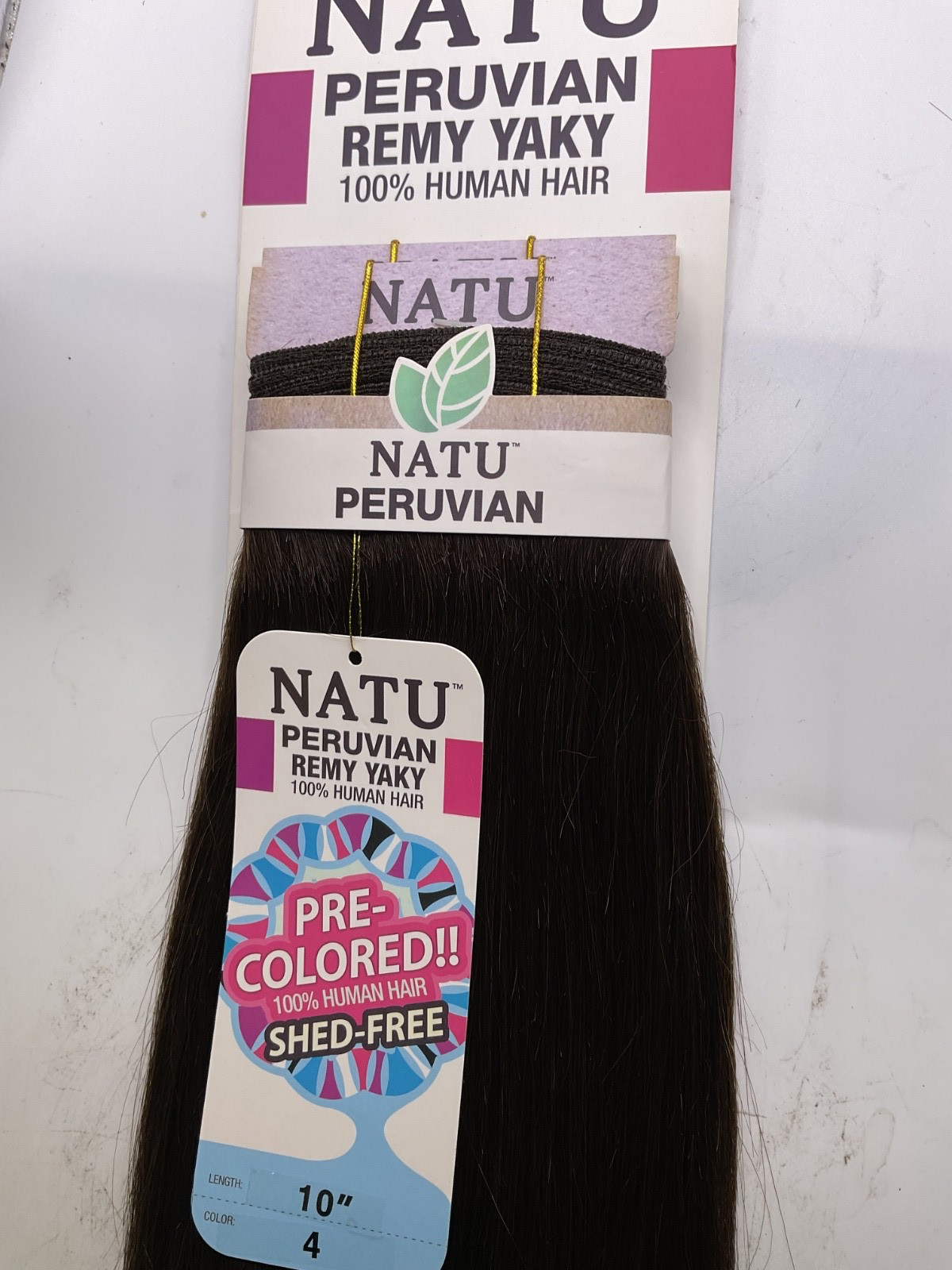 Shake-N-Go Natu Peruvian Remy Yaky 100% Human Hair 10″ Color: 4, 2 packs