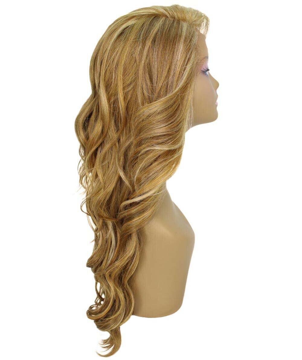LUXLUXE Asana Wavy 26″7×4 Women’s Lace Front Wig, BLT-0117, Blonde Blend