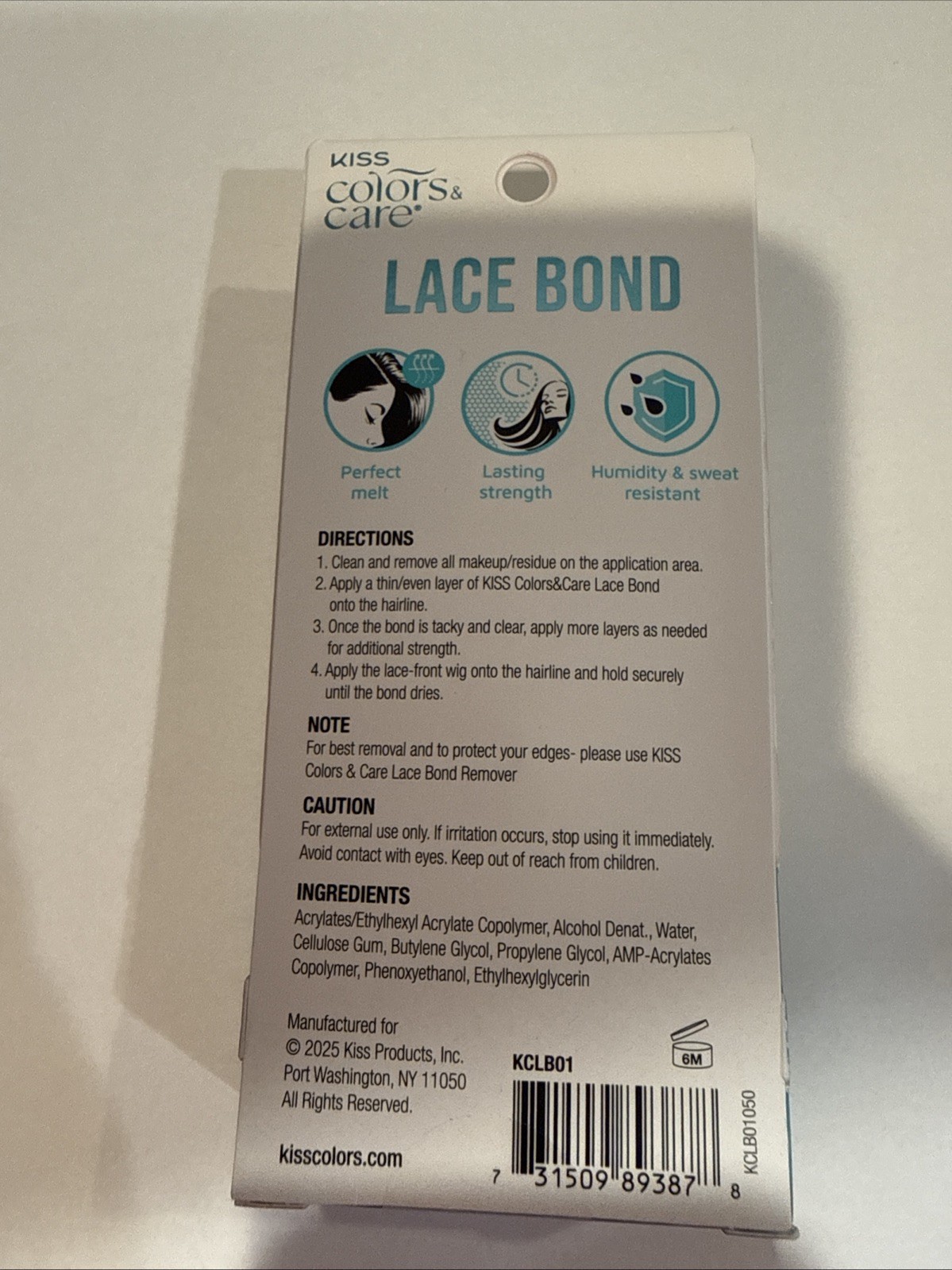 KISS Colors & Care Invisible Extreme Hold Wig Lace Bond Adhesive 1.1 FL OZ NEW