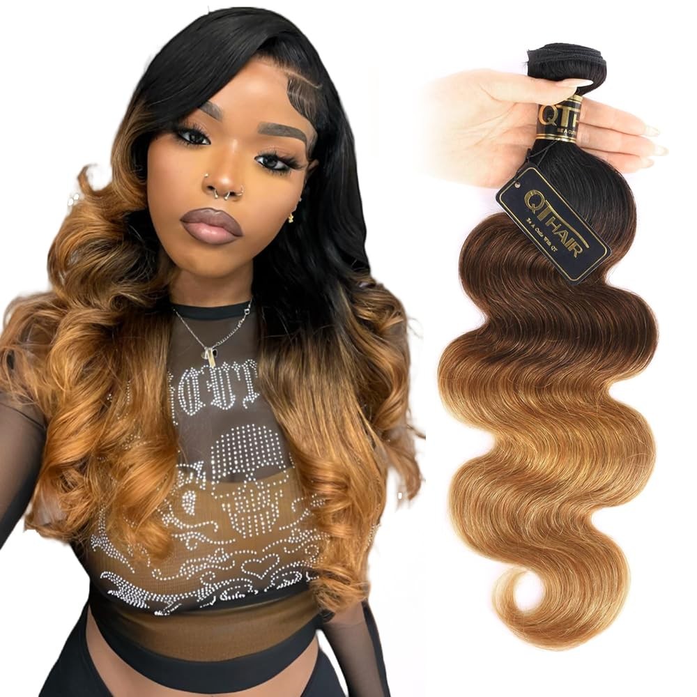 18A Ombre Body Wave Hair 1 Bundle 10″ Brazilian Body Wave Bundles Human Hair …