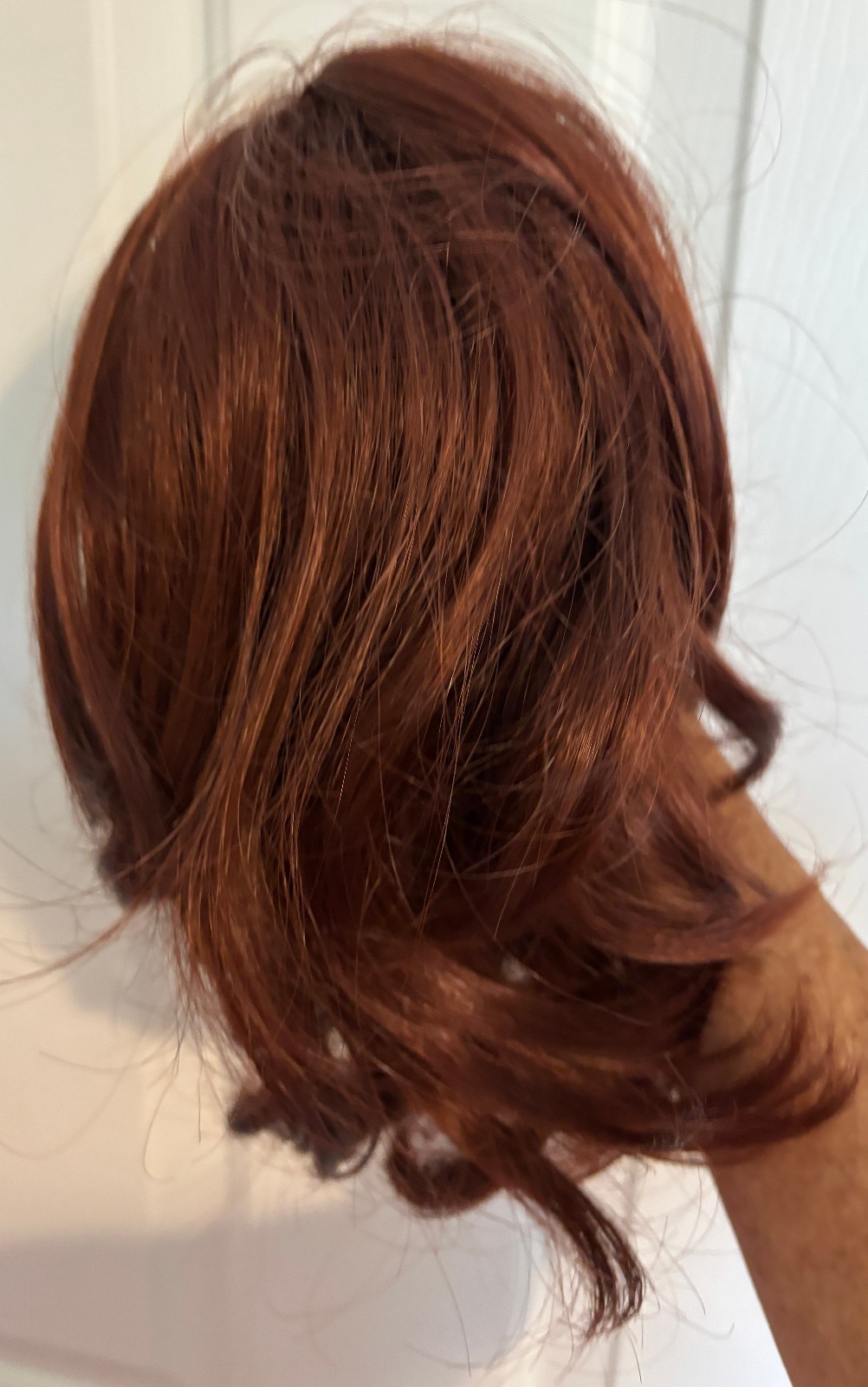 NEW Serge’s Showgirl Wigs Dark Red Wavy Clip On Partial Wig Hair Deluxe Twisty