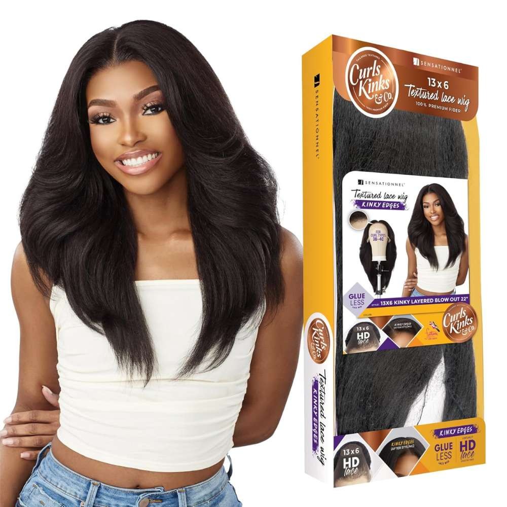 Sensationnel Kinky Edges 13×6 HD Lace Wig – Kinky Layered Blow Out 22″