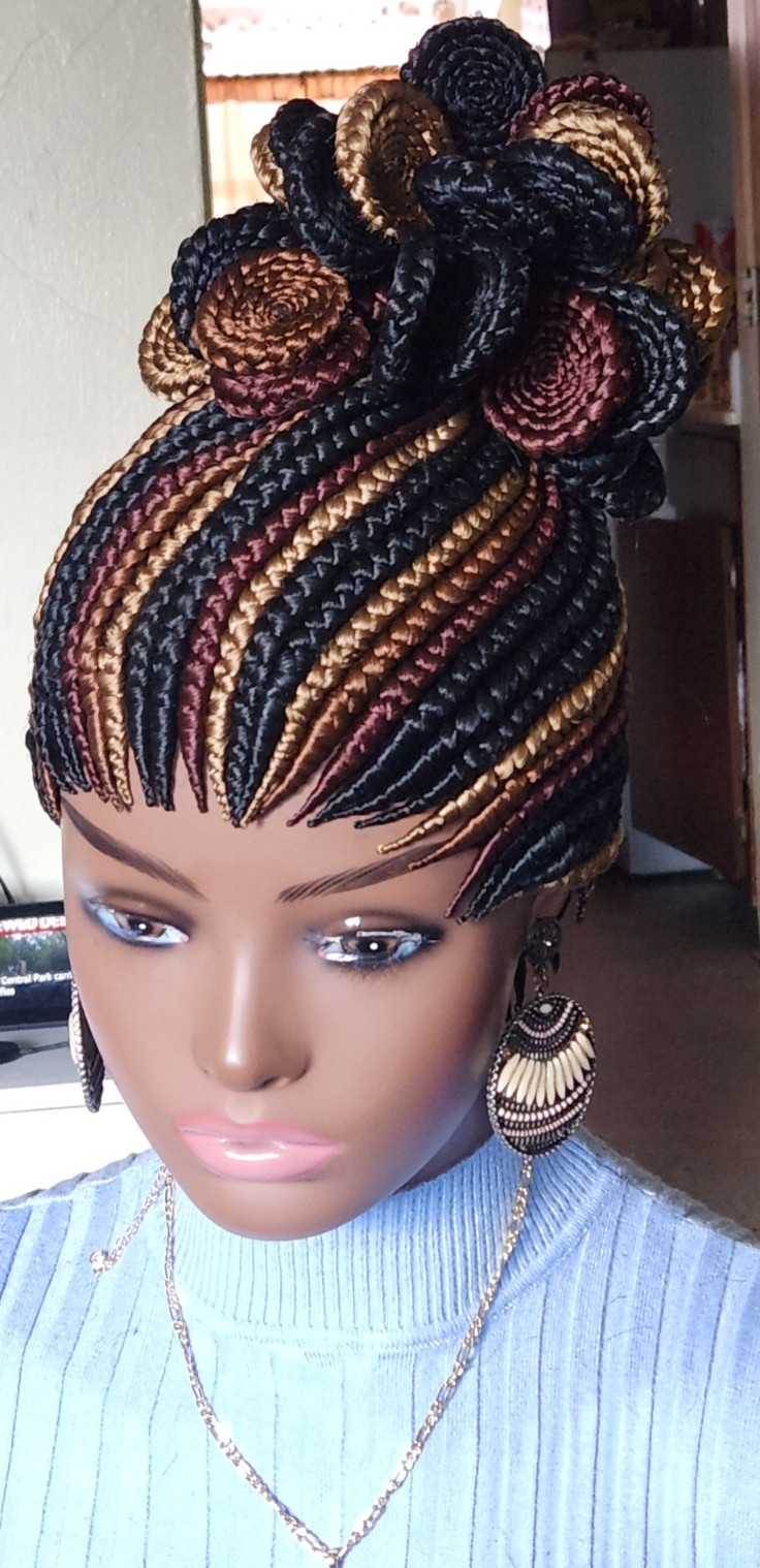 Fully hand braided box braid cornrows wig poney tail disque Multiple colors