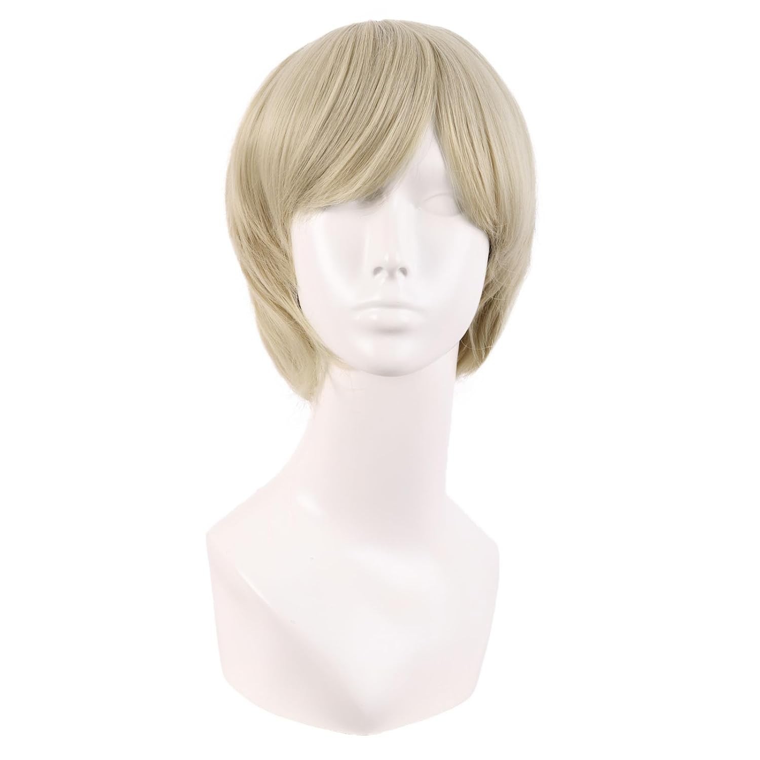 10 Inch Light Blonde Side Bangs Wig for Men – Modern Heat Resistant Style