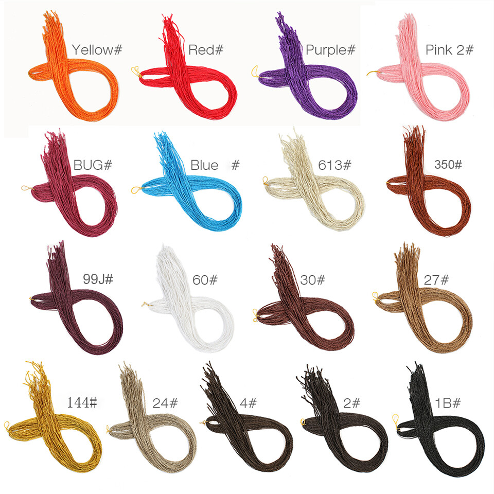 28″ Thin Long Box Braids Crochet Braiding Hair Extensions Micro Dreads Locs Hair