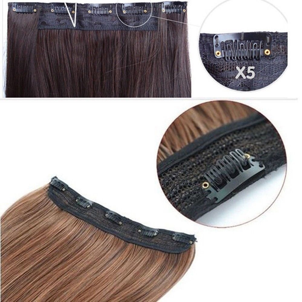 100% Thick One Piece Real Clip in False Hair Extension 3/4 Full Head US Stock
